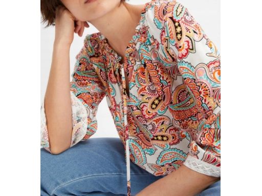 B.P.C bluzka z wiskozy wzory z koronką 44.