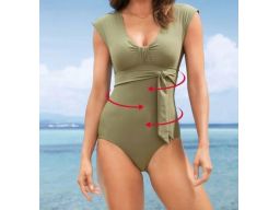 B.P.C kostium kąpielowy khaki elegancki 50.