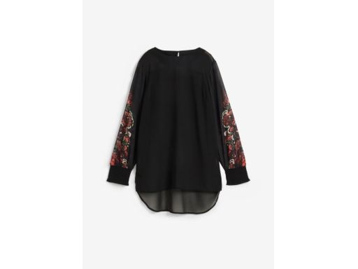 B.P.C bluzka szyfon prześwitująca wzory na rękawach ^36