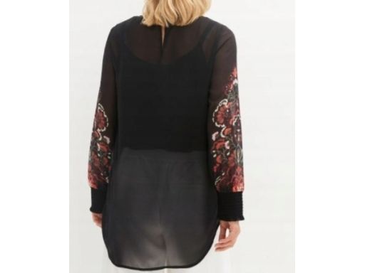 B.P.C bluzka szyfon prześwitująca wzory na rękawach ^36
