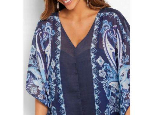 B.P.C granatowa tunika plażowa we wzory ^40/42