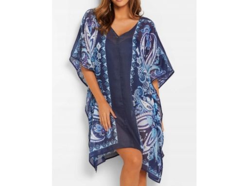 B.P.C granatowa tunika plażowa we wzory ^40/42