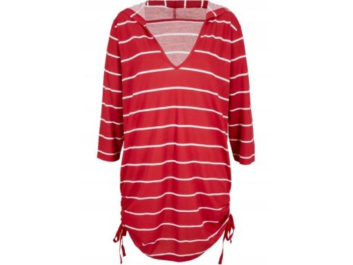 B.P.C tunika czerwona paski kaptur r.36/38