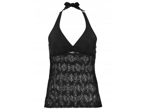 B.P.C. top tankini ażurowy czarny wiązany na szyi r.54