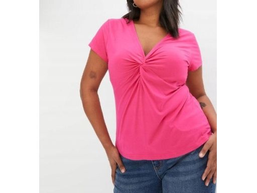 B.P.C t-shirt różowy damski ze splotem r.36/38
