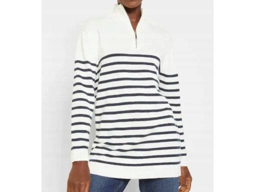 B.P.C sweter w paski ze stójką i zamkiem ^36/38