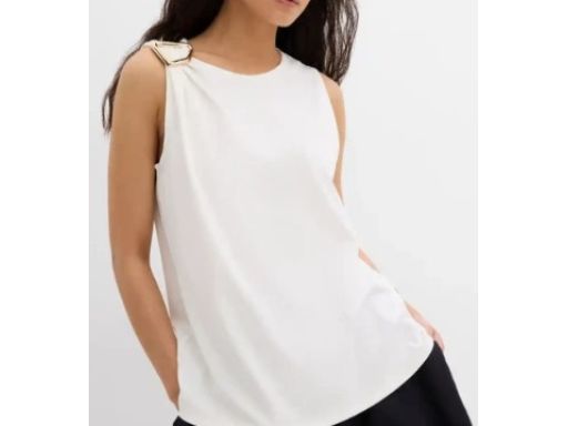 B.P.C top biały ze złotą sprzączką ^48/50