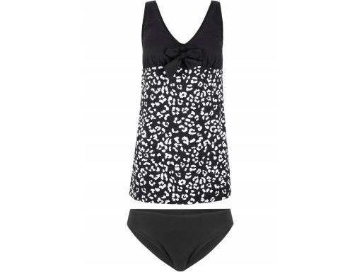 B.P.C. tankini dłuższe czarne w cętki r.40