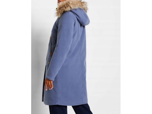 B.P.C płaszcz z kapturem z futerkiem indygo ^38