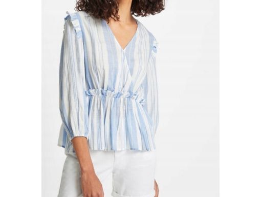 B.P.C bluzka w paski z falbanami z wiskozy 46.