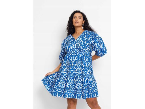 B.P.C bawełniana sukienka biało-niebieska 44