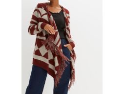 B.P.C asymetryczny kardigan frędzle, wzory 44/46.