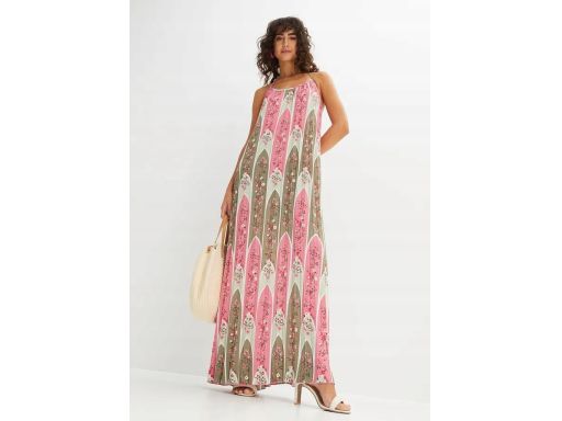B.P.C długa sukienka wzorzysta plisowana 34.