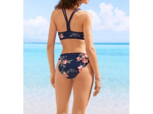 B.P.C bikini granatowe w kwiaty z figami 46.