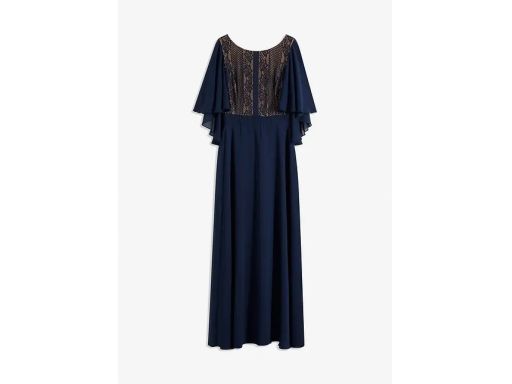B.P.C sukienka wieczorowa granatowa z koronką r.44