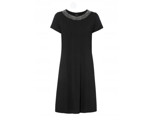 B.P.C prosta sukienka czarna z aplikacją ^36/38