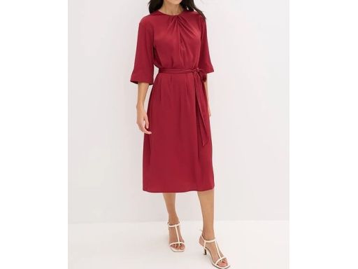 B.P.C satynowa sukienka midi bordowa ^52