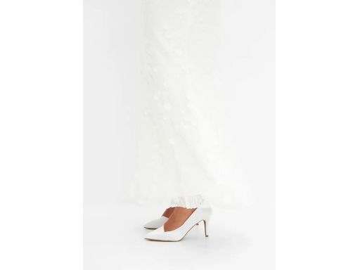 B.P.C suknia ślubna z siateczkowego materiału z aplikacją z kwiatuszkó