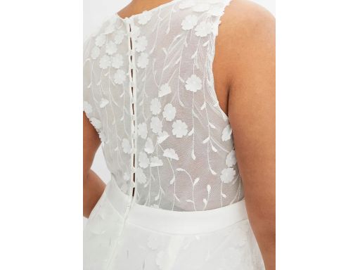 B.P.C suknia ślubna z siateczkowego materiału z aplikacją z kwiatuszkó