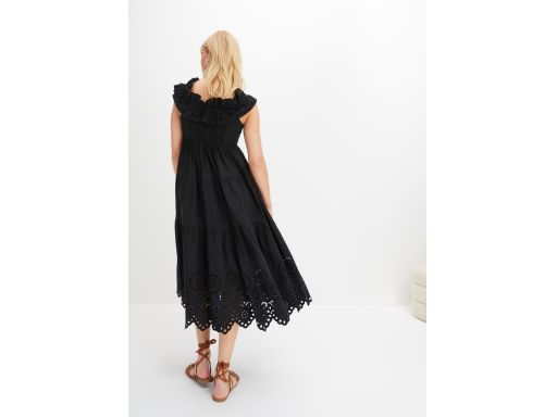 B.P.C czarna sukienka carmen bawełniana midi 40.