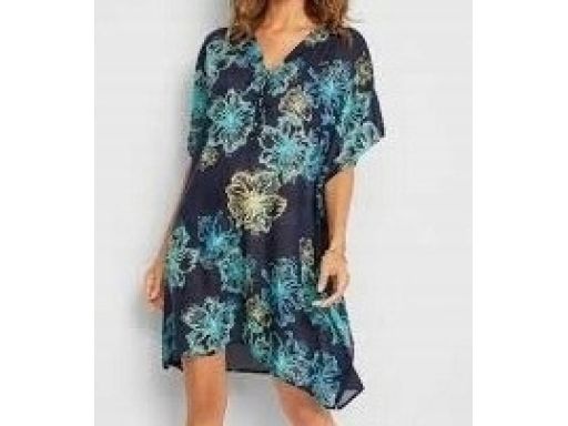 B.P.C tunika plażowa prześwitująca z nadrukiem r.52/54