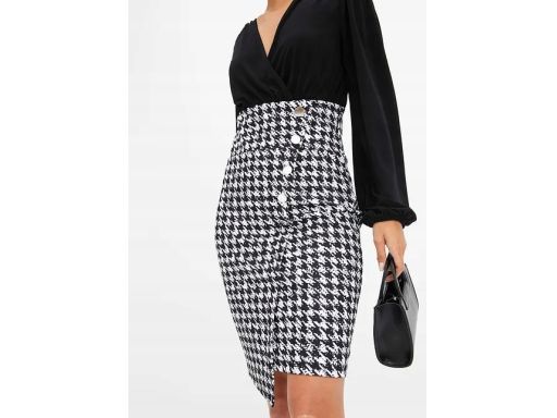 B.P.C sukienka w pepitkę modna asymetryczna r.40/42