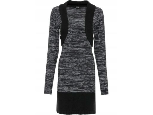 Szara dzianinowa sukienka 2w1 r.36/38