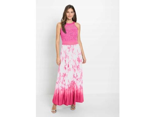 B.P.C długa sukienka z koronką nadruk r.38