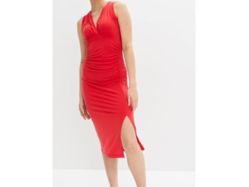 B.P.C czerwona sukienka midi ołówkowa r.36/38