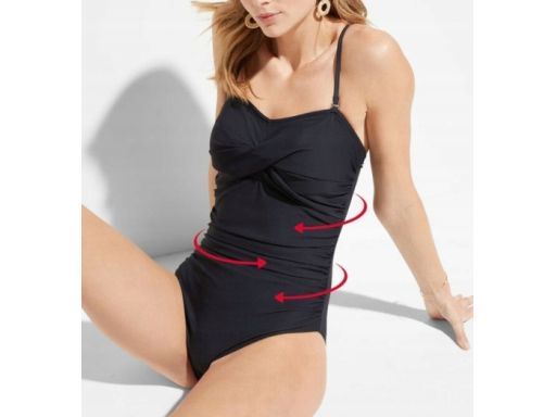 B.P.C kostium jednoczęściowy marszczony czarny 46.