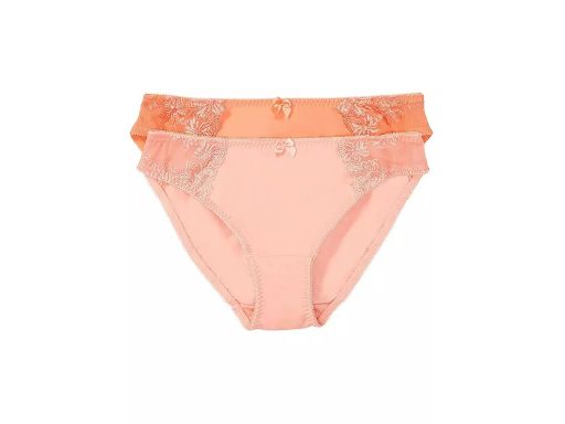 B.P.C. 2-pak majtki figi z koronką pomarańczowe i łososiowe 40/42.