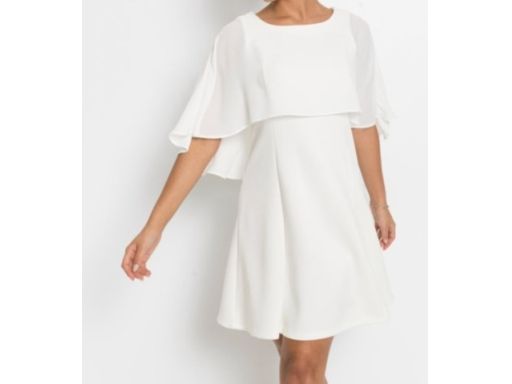 B.P.C odświętna sukienka śmietankowa 40/42.