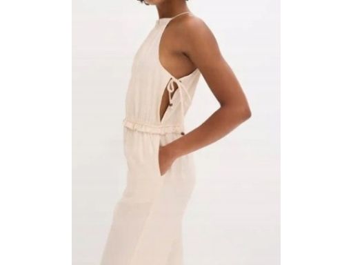 B.P.C beżowy kombinezon wiązany wiskozowy ^36