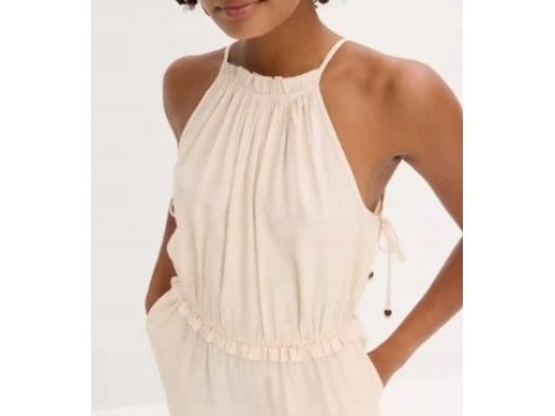 B.P.C beżowy kombinezon wiązany wiskozowy ^36