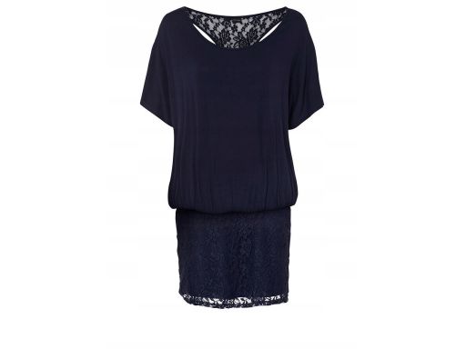 B.P.C sukienka 2w1 shirtowa z koronką granatowa ^44/46