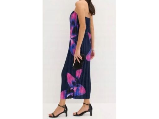 B.P.C sukienka plisowana bandeau we wzory kwiatowe ^46