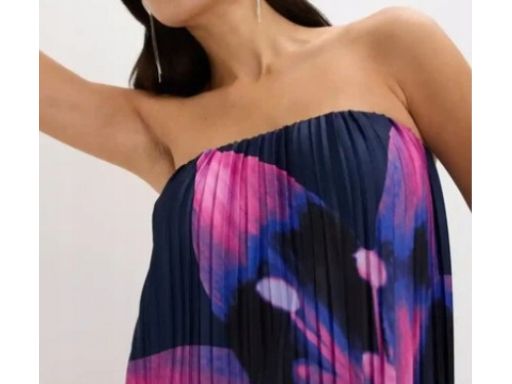 B.P.C sukienka plisowana bandeau we wzory kwiatowe ^46