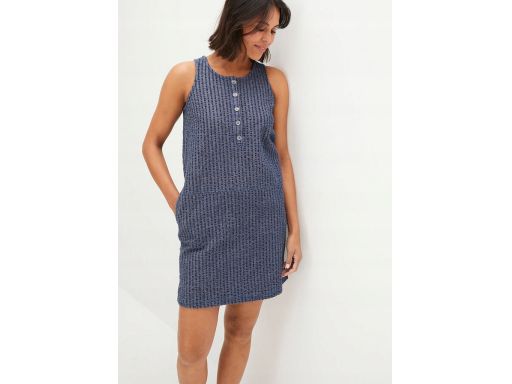 B.P.C jeansowa sukienka imitująca korę na ramiączka 34.