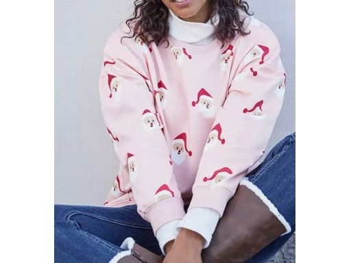 B.P.C bluza świąteczna różowa w mikołaje 52/54.