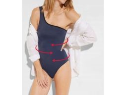 B.P.C kostium jednoczęściowy asymetryczny granatowy 40.