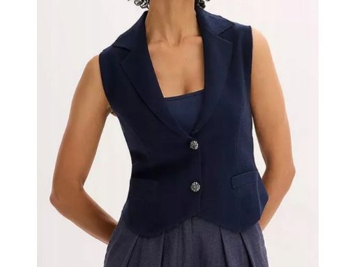 B.P.C kamizelka dzianinowa damska granatowa ^52/54