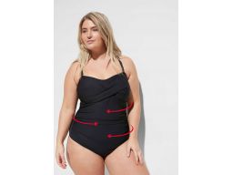 B.P.C kostium jednoczęściowy marszczony czarny 38.