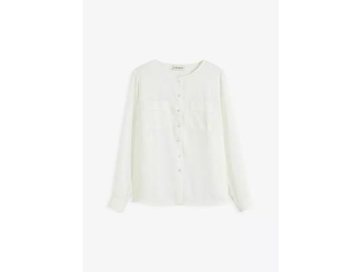 B.P.C bluzka szyfonowa koszulowa śmietanka r.40