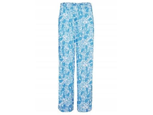 B.P.C spodnie palazzo z lekkiej krepy białe w niebieskie wzory r.48