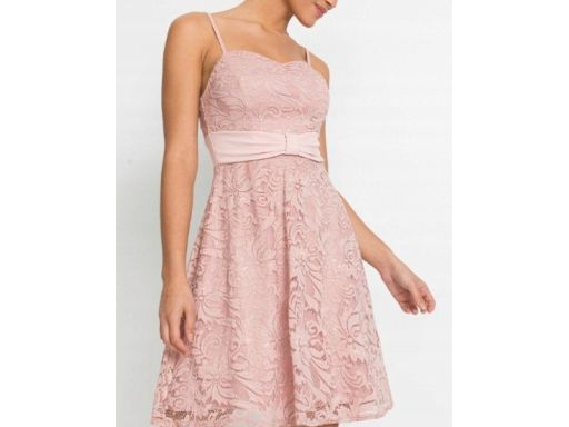 B.P.C sukienka koronkowa brudny róż r.52/54