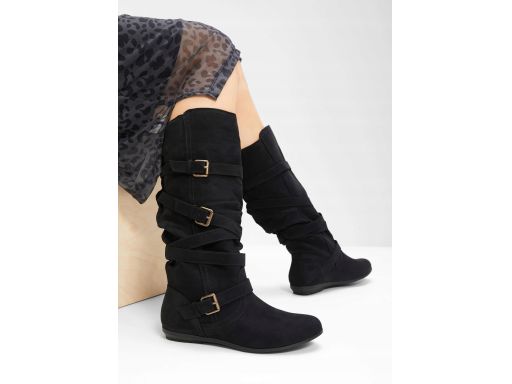 B.P.C kozaki czarne z ozdobnymi klamrami 42.