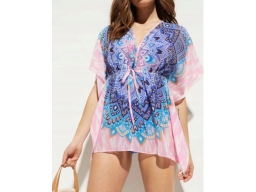 B.P.C sukienka plażowa tunika szyfonowa we wzory ^52/54