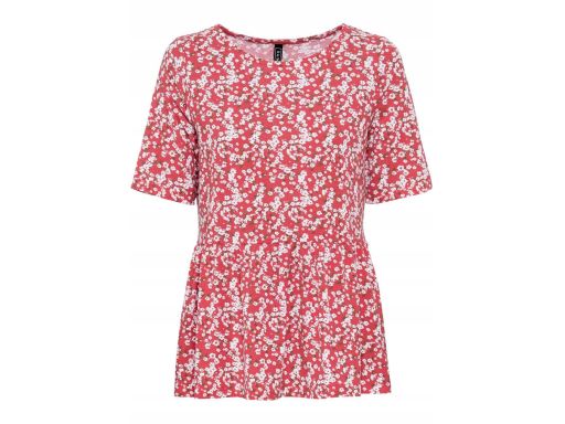 Bluzka w kwiatki z baskinką 36/38.