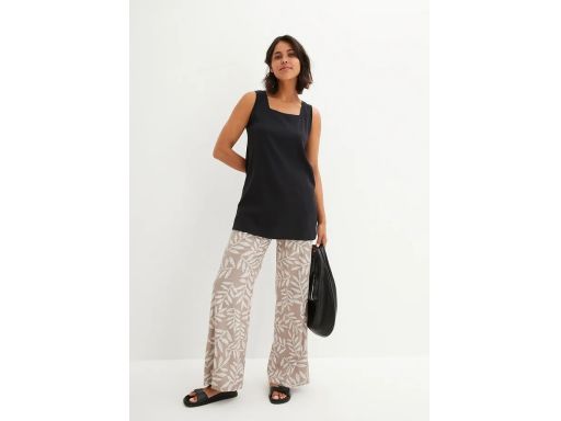 B.P.C długi czarny top z kwadratowym dekoltem r.44/46