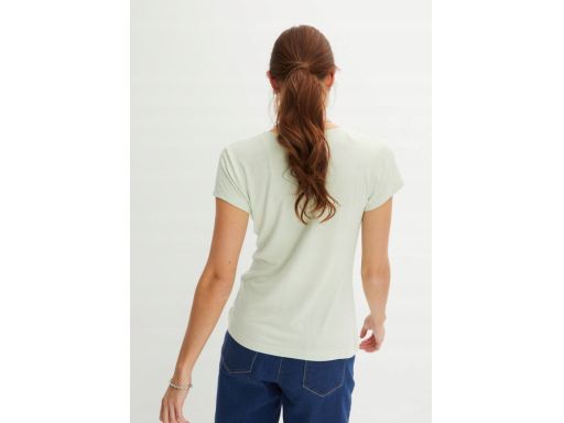 B.P.C miętowa bluzka t-shirt ze splotem 44/46.